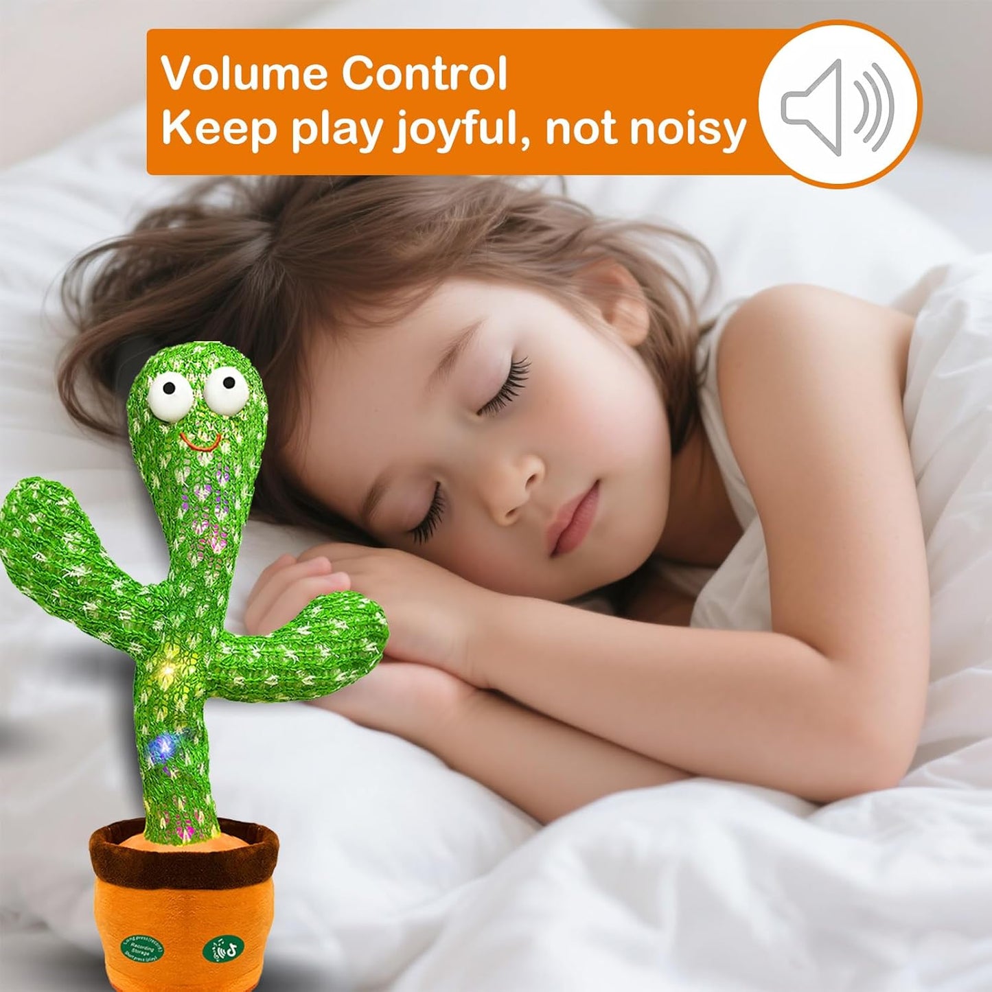 Dancing Mimicking Talking Cactus Toy,Funny Gift for Toddler 1 2 3 Year Old Boy Girl,Singing Record Repeat What You Say Light Up Baby Infant Toys 6-12 12-18 Months (Volume Adjustment)