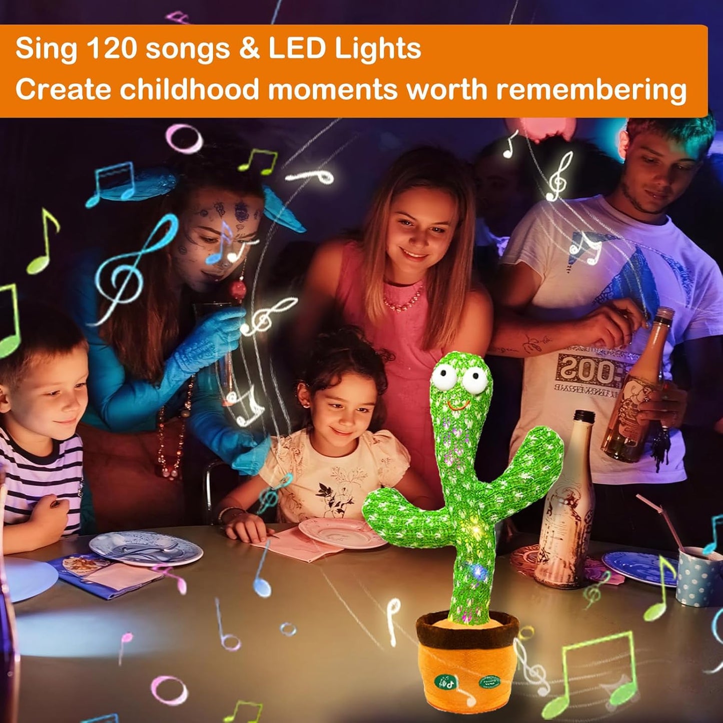 Dancing Mimicking Talking Cactus Toy,Funny Gift for Toddler 1 2 3 Year Old Boy Girl,Singing Record Repeat What You Say Light Up Baby Infant Toys 6-12 12-18 Months (Volume Adjustment)