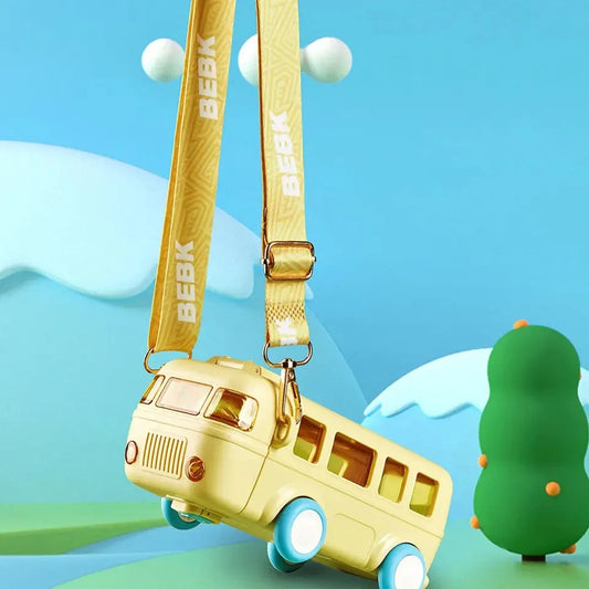 Car Design Kids Water Bottle with Strap – Leakproof & BPA-Free