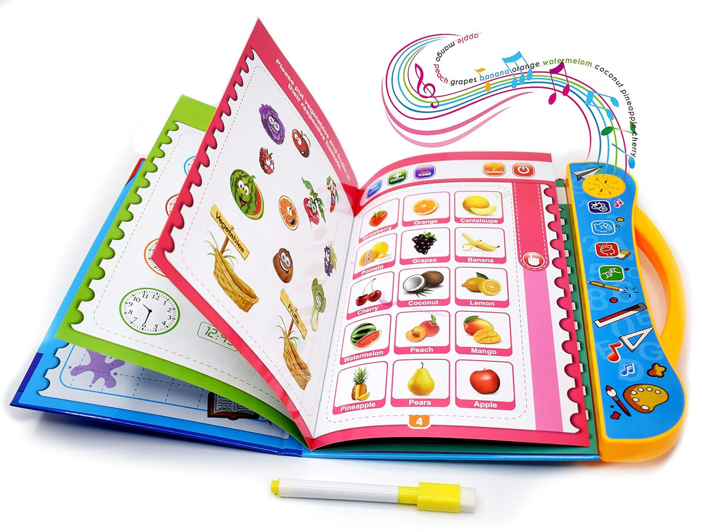 Preschool Learning Book ,Alphabets, Numbers, Animals & Music & Touch Features,