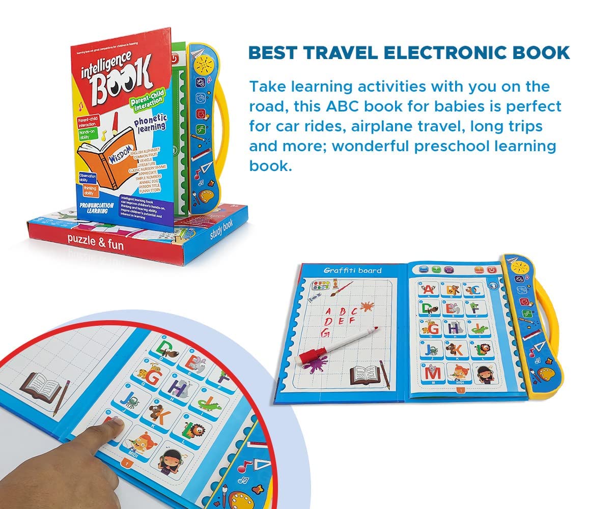 Preschool Learning Book ,Alphabets, Numbers, Animals & Music & Touch Features,